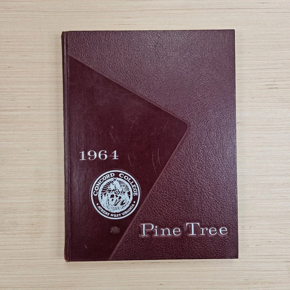 Vintage Concord College Yearbook 1964 Pine Tree Athens West Virginia Burgundy